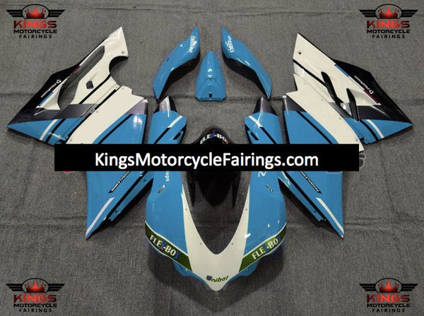 Ducati 1299 Panigale Fairings (2015-2020) Light Blue, White, Black at KingsMotorcycleFairings.com 