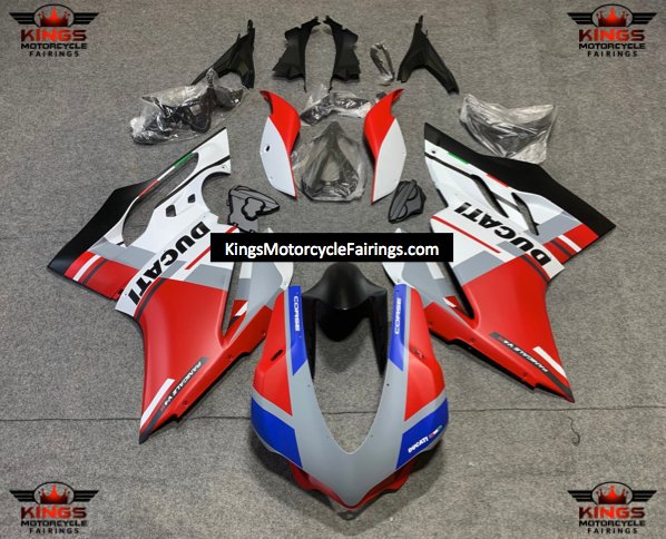 Ducati 1299 Panigale Fairings (2015-2020) Matte Red, Gray, White, Blue, Black at KingsMotorcycleFairings.com 