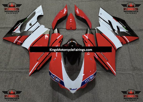 Ducati 1299 Panigale Fairings (2015-2020) Red, White, Black Stripe at KingsMotorcycleFairings.com