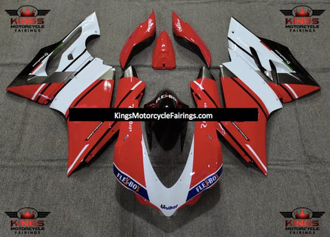 Ducati 1299 Panigale Fairings (2015-2020) Red, White, Black Stripe at KingsMotorcycleFairings.com