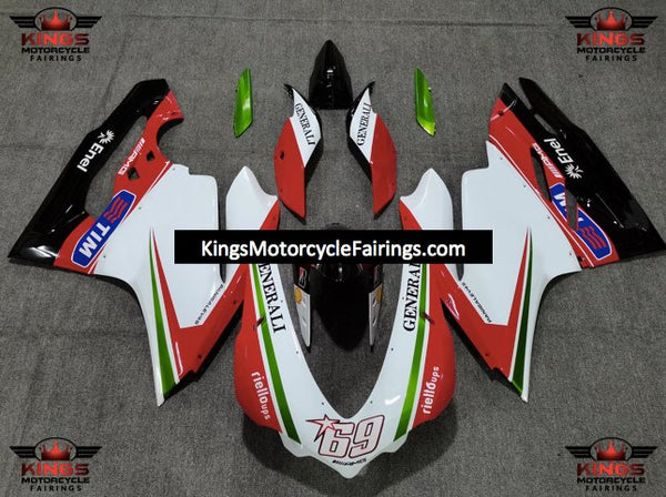 Ducati 1299 Panigale Fairings (2015-2020) Red, White, Green Generali at KingsMotorcycleFairings.com