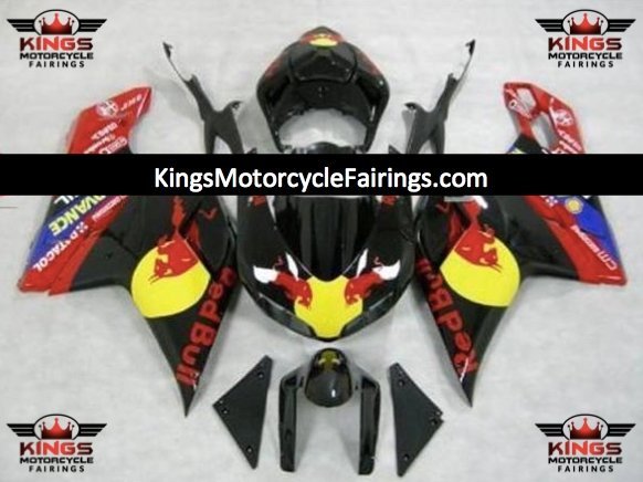 Ducati 848 (2007-2014) Black, Red & Yellow RedBull Fairings at KingsMotorcycleFairings.com