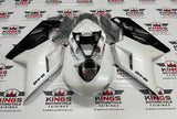 Ducati 848 (2007-2014) Pearl White, Black Fairings at KingsMotorcycleFairings.com 