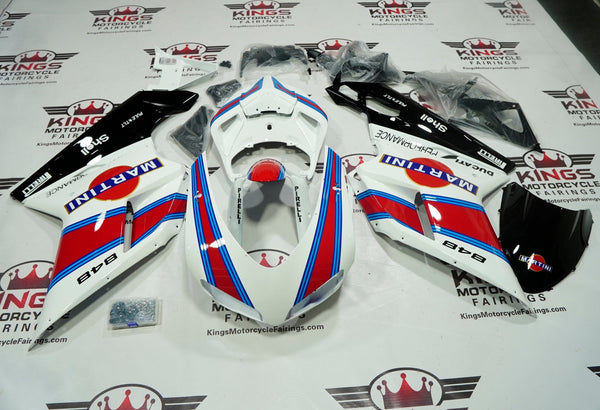 Ducati 848 (2007-2014) White, Red & Blue Martini Fairings at KingsMotorcycleFairings.com
