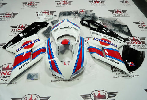 Ducati 848 (2007-2014) White, Red & Blue Martini Fairings at KingsMotorcycleFairings.com