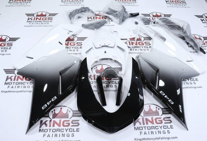 Ducati 848 Fairing Kit (2007-2014) Black, White Fade at KingsMotorcycleFairings.com