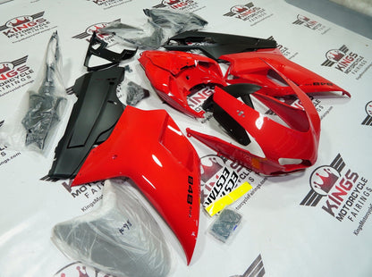 Ducati 848 Fairing Kit (2007-2014) Red, Matte Black from KingsMotorcycleFairings.com