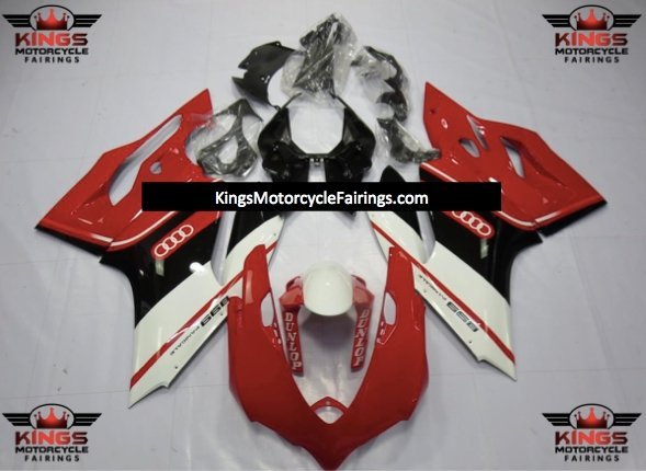 Ducati 899 Fairings (2011-2014) Red, White, Black Audi Dunlop at KingsMotorcycleFairings.com
