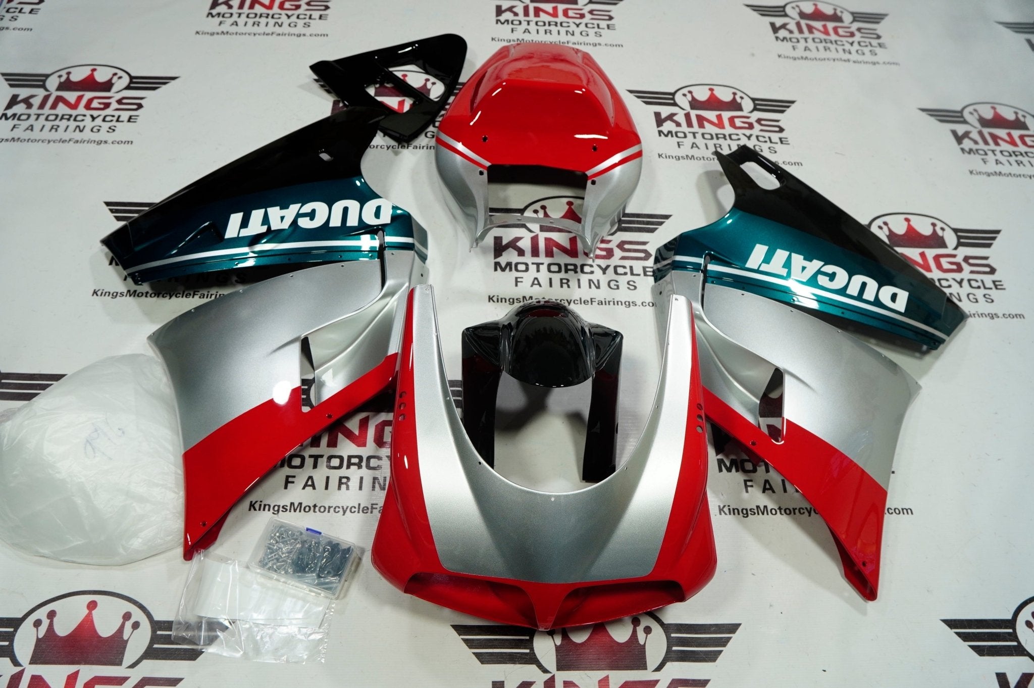 Ducati 916 (1994-1999) Silver, Red, Green, Black, White Fairings at KingsMotorcycleFairings.com