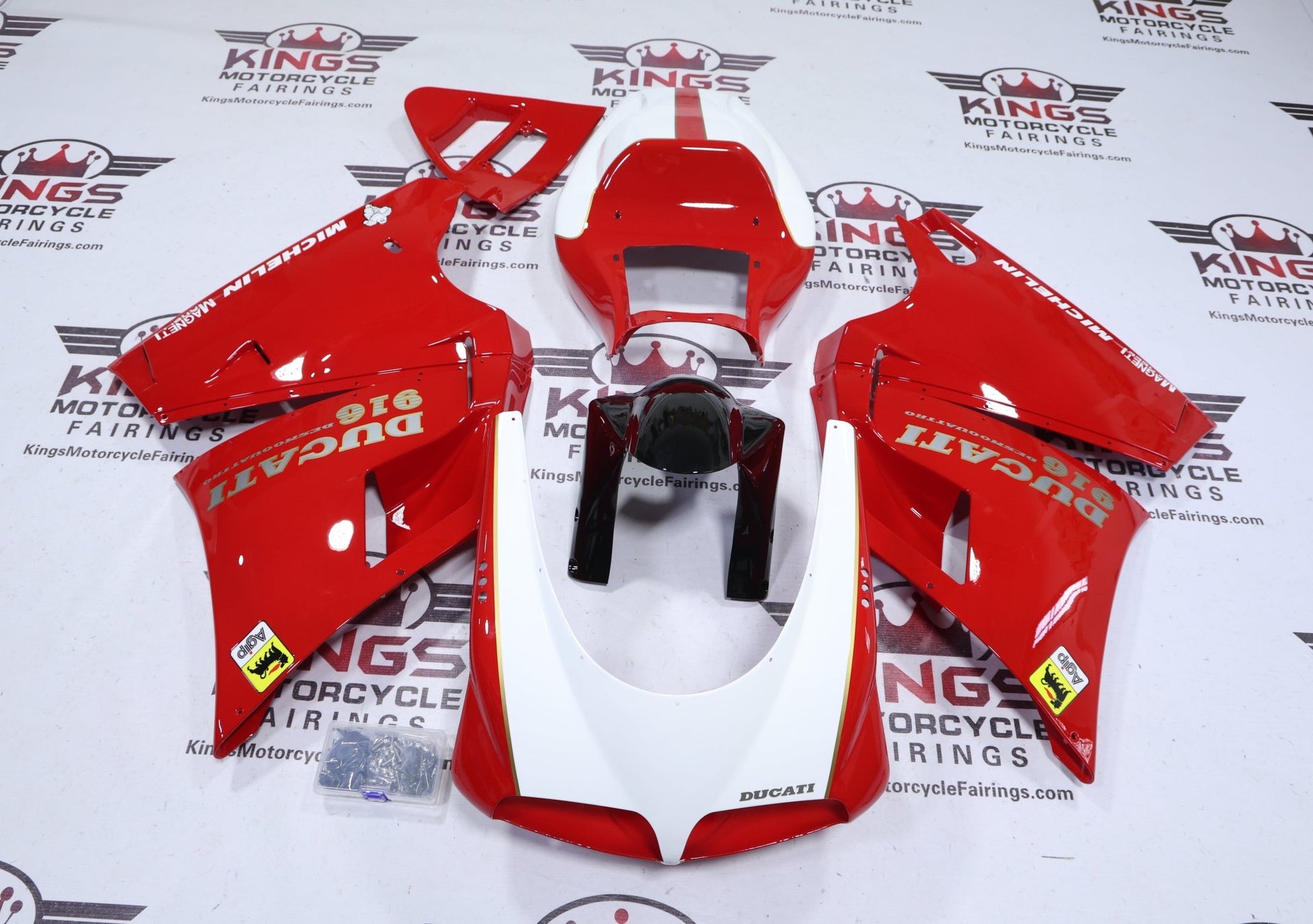 Ducati 916 Fairing Kit (1994-1999) Red, White, Agip at KingsMotorcycleFairings.com