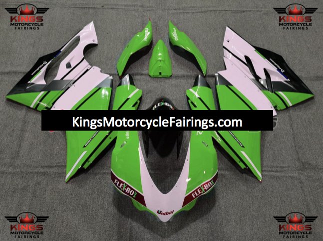 Ducati 959 Fairings (2015-2020) Green Pink, Black at KingsMotorcycleFairings.com 
