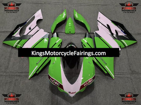 Ducati 959 Panigale Fairings (2015-2020) Green Pink, Black at KingsMotorcycleFairings.com 