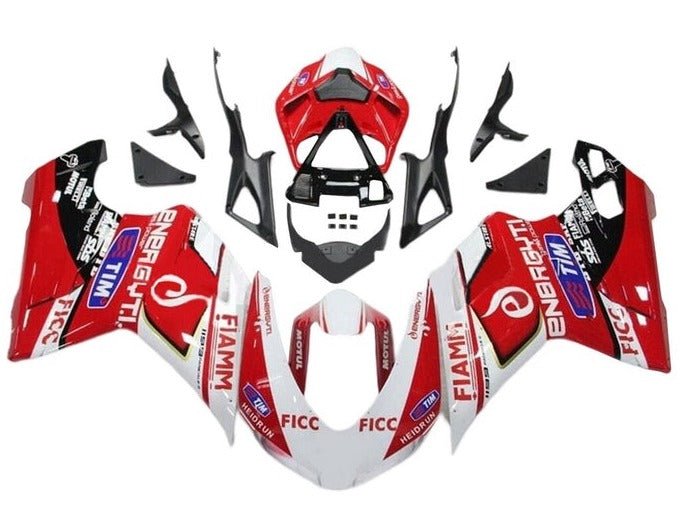 Ducati 959 Panigale Fairings (2015-2020) Red, White FIAMM at KingsMotorcycleFairings.com
