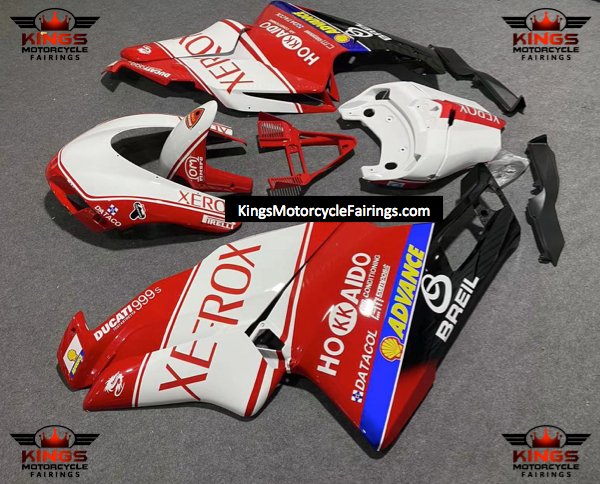 Ducati 999 Race Fairings (2005-06) White, Red Xerox | Kings
