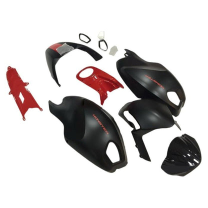 Ducati Monster 696, 796, 1100 Fairing kit (2008-2016) Matte Black, Gloss Red at KingsMotorcycleFairings.com