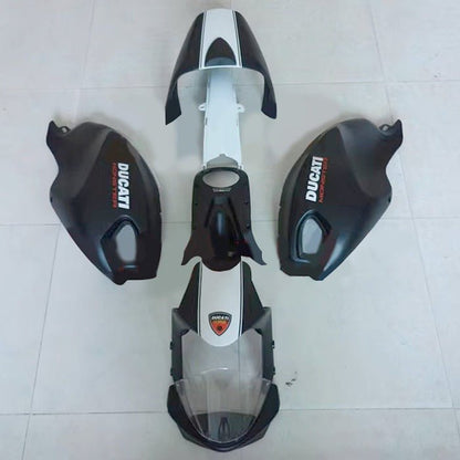 Ducati Monster 696, 796, 1100 Fairing set (2008-2016) Matte Black, White at KingsMotorcycleFairings.com