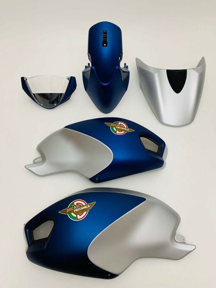 Ducati Monster 696, 796, 1100 Fairing set (2008-2016) Matte Blue, Matte Silver at KingsMotorcycleFairings.com