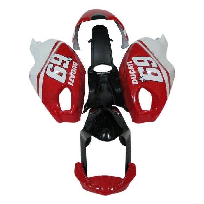Ducati Monster 696, 796, 1100 Fairing set (2008-2016) Red, White 69 at KingsMotorcycleFairings.com