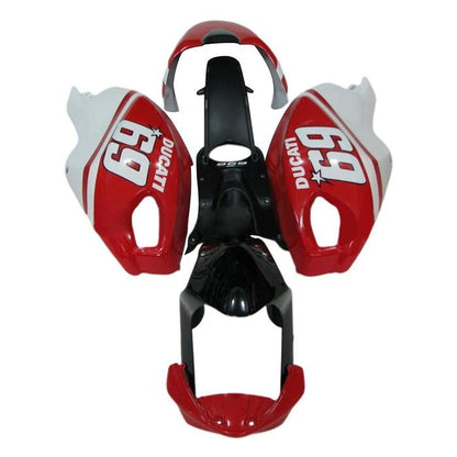 Ducati Monster 696, 796, 1100 Fairing set (2008-2016) Red, White 69 at KingsMotorcycleFairings.com
