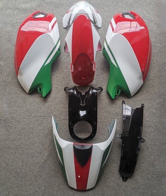 Ducati Monster 696, 796, 1100 Fairing set (2008-2016) White, Red, Green at KingsMotorcycleFairings.com