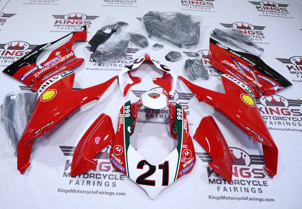 Ducati Panigale V2 Fairings (2020-2022) Red, White Performance at KingsMotorcycleFairings.com