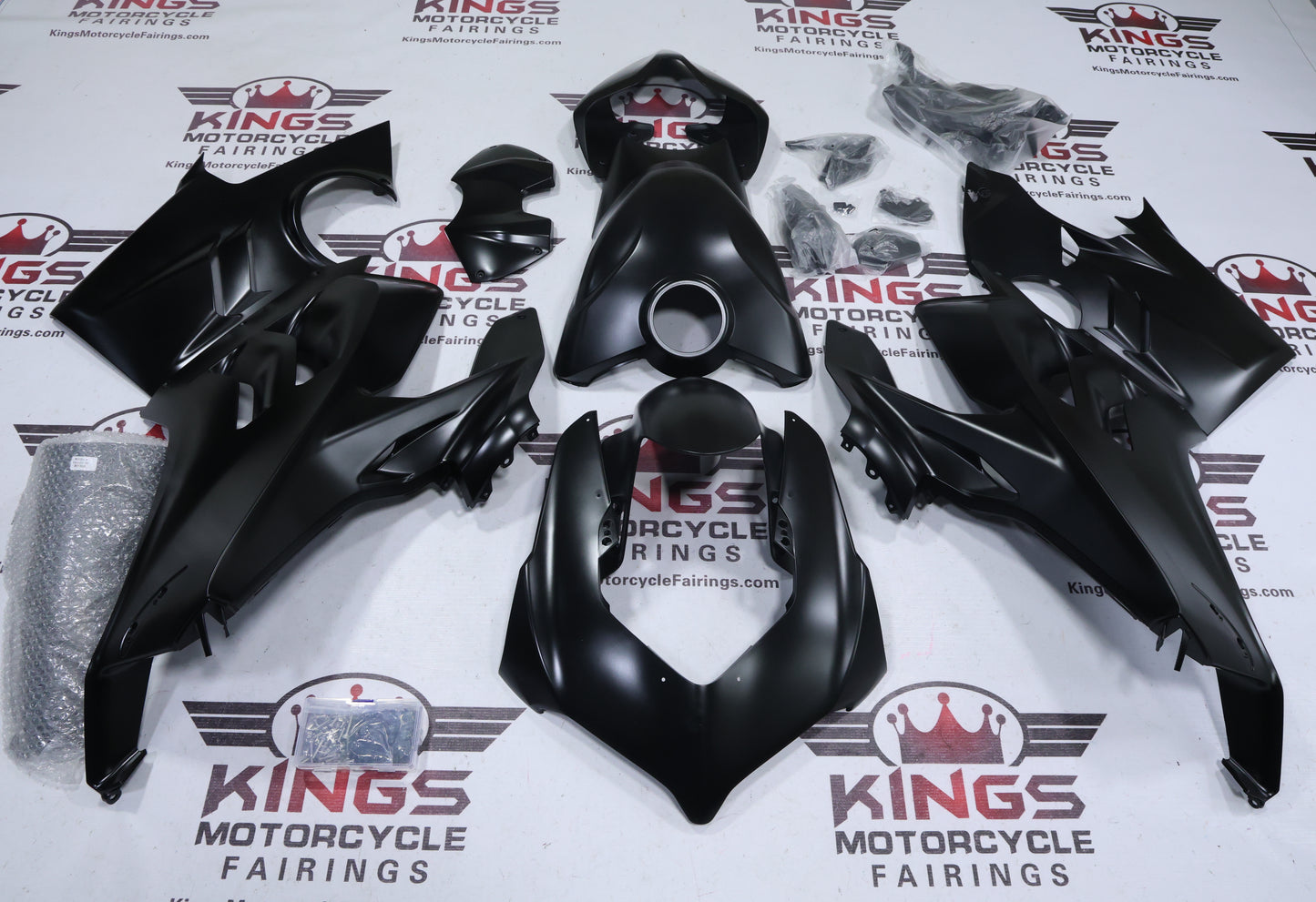 Ducati Panigale V4S Fairing Set (2022-2024) Satin Black from KingsMotorcycleFairings.com