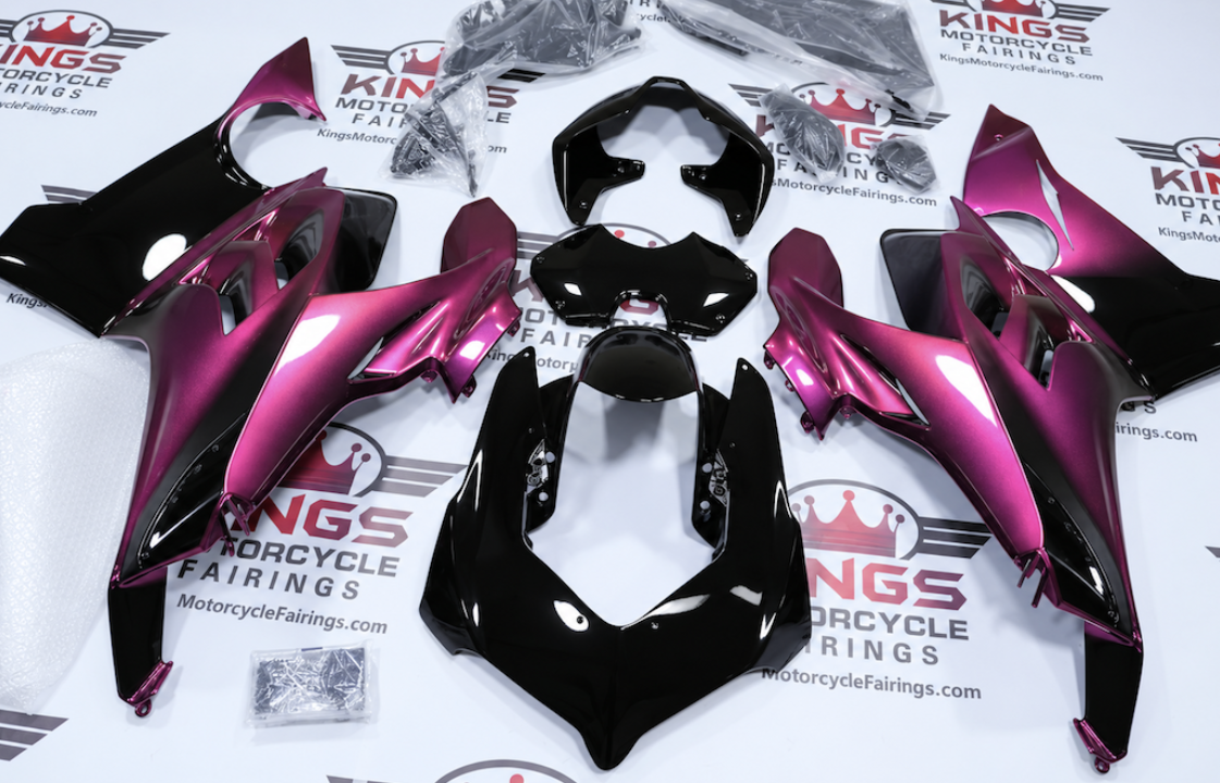 Ducati Panigale V4S Fairings (2018-2019) Black, Pink Chameleon at KingsMotorcycleFairings.com