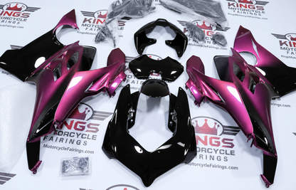 Ducati Panigale V4S Fairings (2018-2019) Black, Pink Chameleon at KingsMotorcycleFairings.com