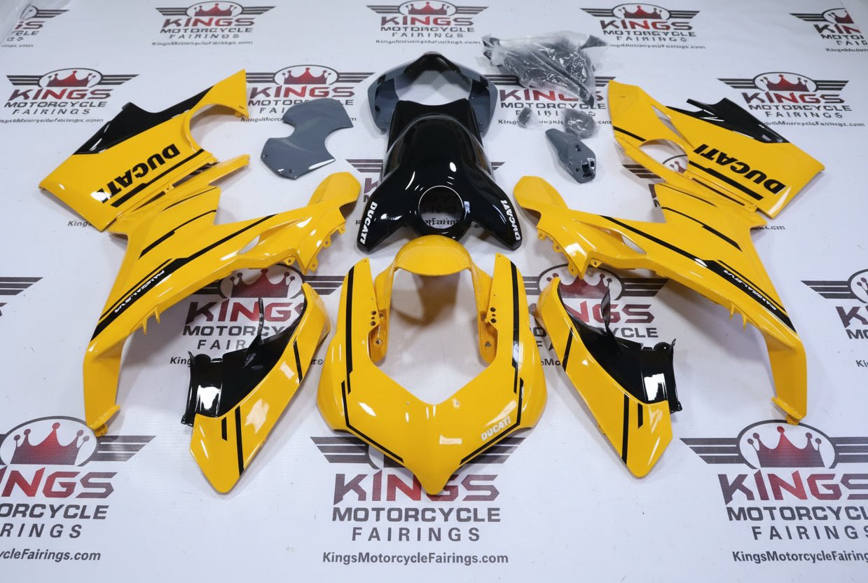 Ducati Panigale V4S Fairings (2018-2019) Yellow, Black, Gray from KingsMotorcycleFairings.com