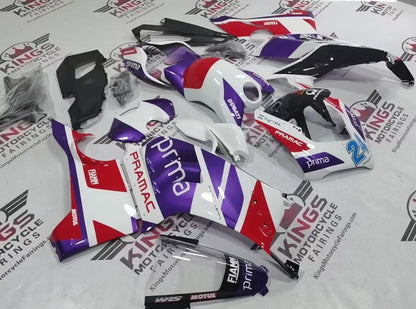 Ducati Panigale V4 Fairing Kit (2020-2021) White, Red, Purple Pramac at KingsMotorcycleFairings.com