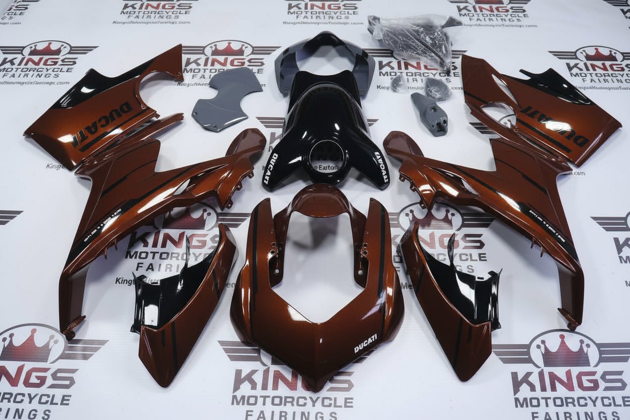 Ducati Panigale V4 Fairings (2018-2019) Brown, Black, Gray from KingsMotorcycleFairings.com