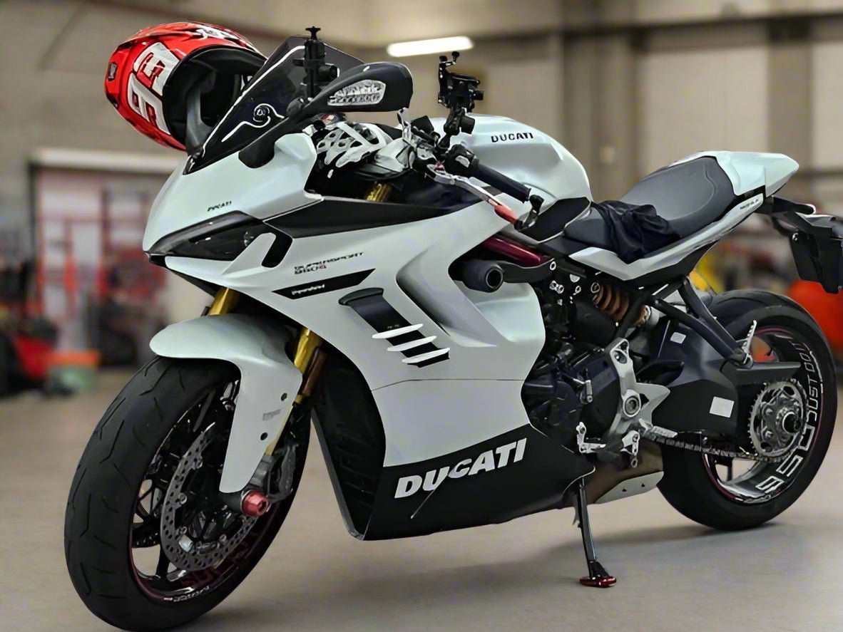 Ducati SuperSport 950 Fairing kit (2021-2024) White, Black Gloss at KingsMotorcycleFairings.com