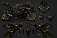 Fairing Kit for Honda CBR1000RR Fairings (2006-2007) Matte Black, Gold Honeycomb at KingsMotorcycleFairings.com