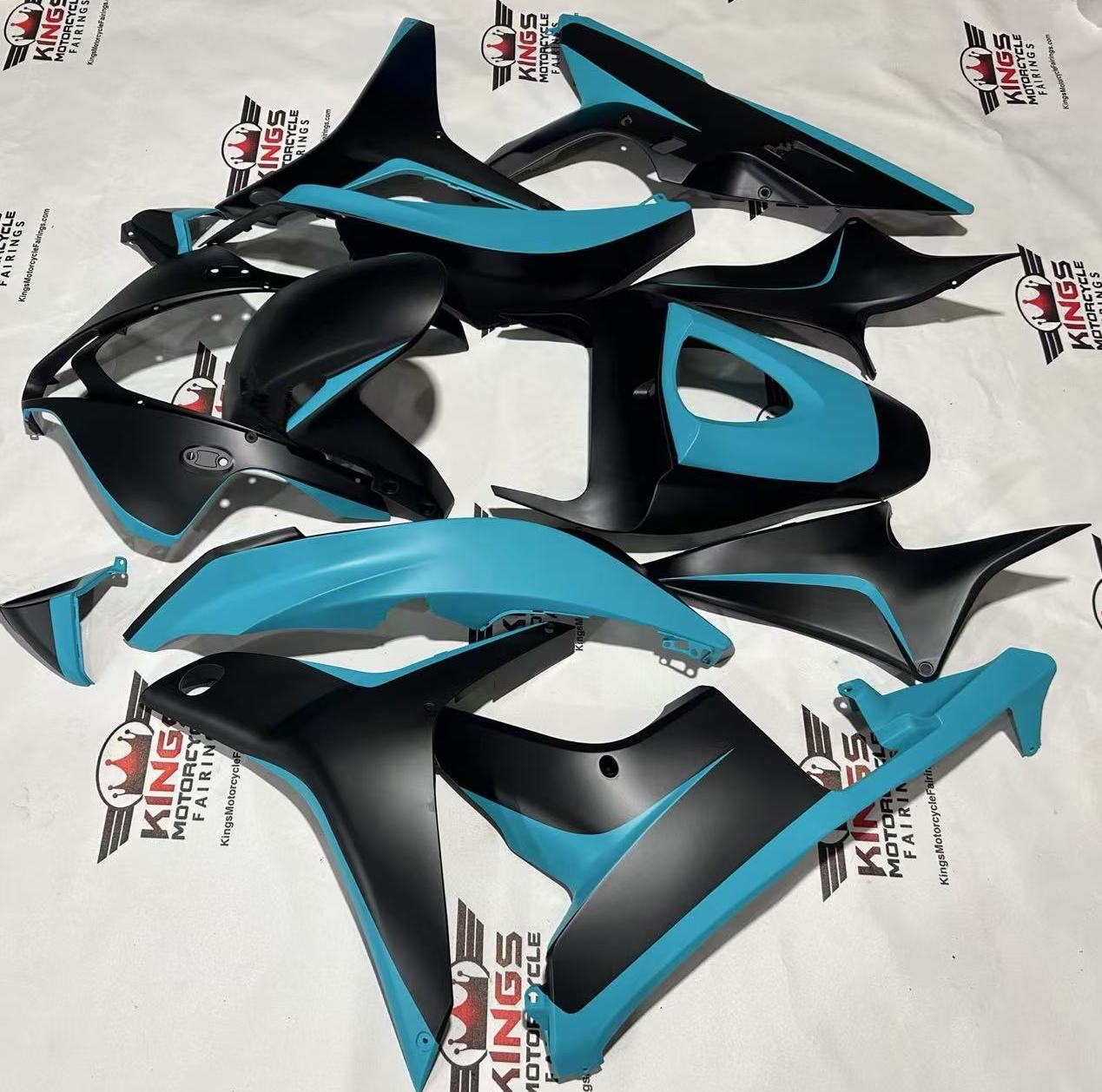 Fairing Kit for Honda CBR600RR (2007-2008) Matte Black, Blue Turquoise at KingsMotorcycleFairings.com