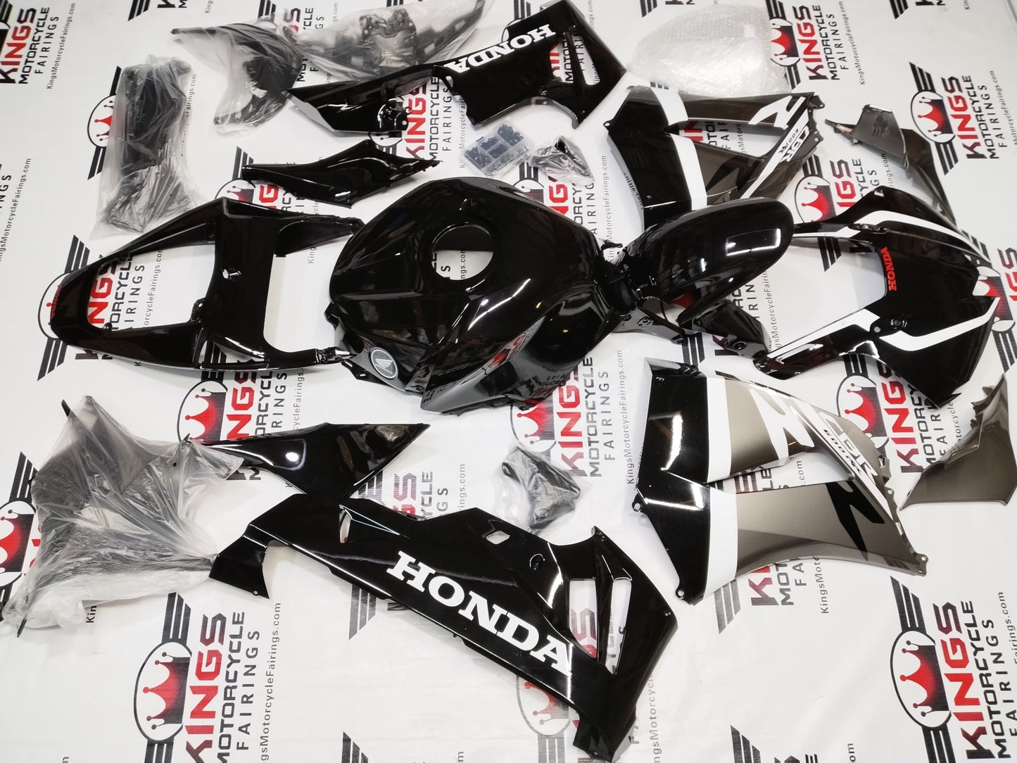 Fairing Kit for Honda CBR600RR (2024-2025) Black, Gray, White, Stripe at KingsMotorcycleFairings.com