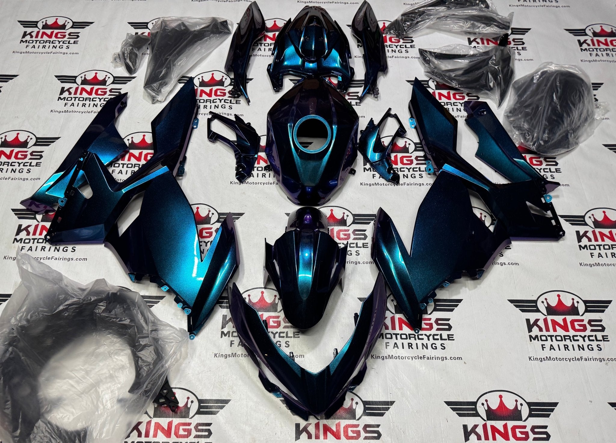 Fairing Kit for Kawasaki Ninja 400 (2018-2023) Blue, Purple Metallic Chameleon at KingsMotorcycleFairings.com