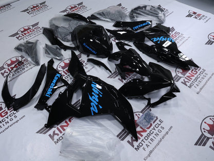 Fairing Kit for Kawasaki Ninja 500 (2024-2025) Black, Light Blue at KingsMotorcycleFairings.com