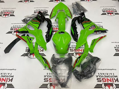 Fairing Kit for Kawasaki Ninja 500 (2024-2025) Green, Black, Red Stripe at KingsMotorcycleFairings.com
