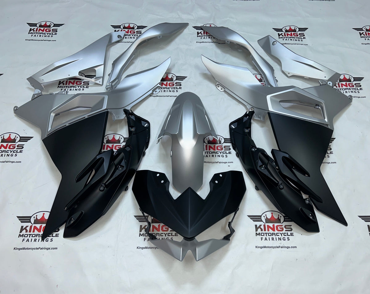 Fairing Kit for Kawasaki Ninja 500 (2024-2025) Matte Black, Matte Silver at KingsMotorcycleFairings.com