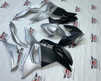 Fairing Kit for Kawasaki Ninja 500 (2024-2025) Matte Black, Matte Silver from KingsMotorcycleFairings.com