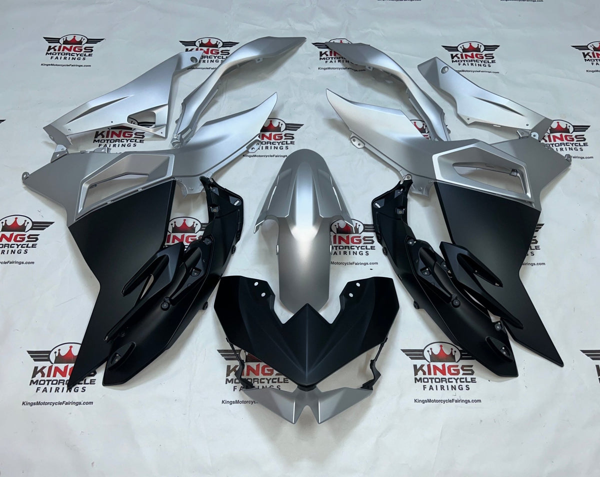 Fairing Kit for Kawasaki Ninja 500 (2024-2025) Matte Black, Silver at KingsMotorcycleFairings.com