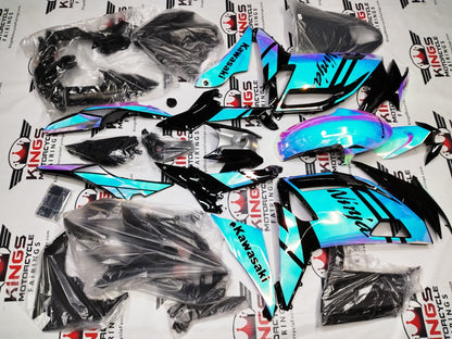 Fairing Kit for Kawasaki Ninja 650 (2020-2025) Blue, Pink, Chrome Chameleon at KingsMotorcycleFairings.com