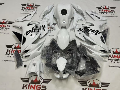 Fairing Kit for Kawasaki Ninja 650 (2020-2025) Gloss White, Black at KingsMotorcycleFairings.com