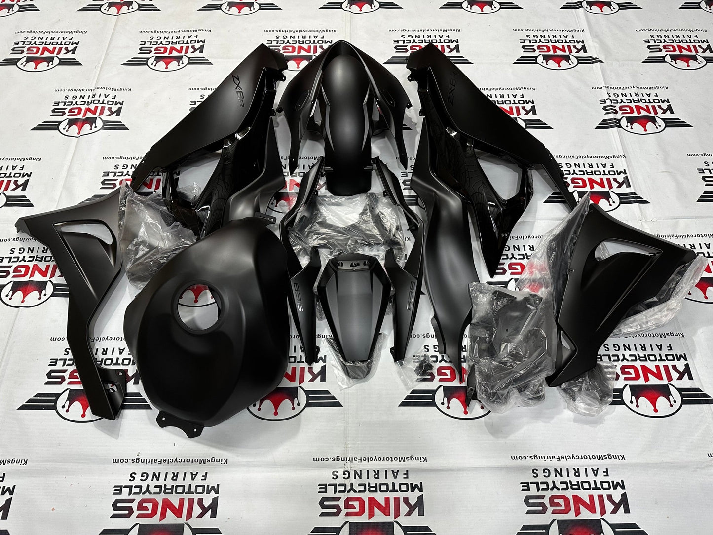 Fairing Kit for Kawasaki ZX6R 636 (2024-2025) Flat Black, Gloss Black from KingsMotorcycleFairings.com