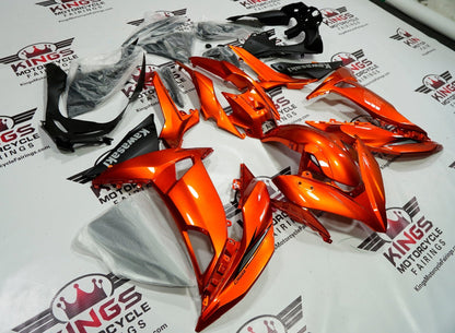 Kawasaki Ninja 650 ER6F Fairings (2017-2019) Orange, Matte Black at KingsMotorcycleFairings.com