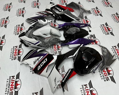 Fairing Set for Kawasaki Ninja 400 (2018-2023) White, Purple, Black, Red at KingsMotorcycleFairings.com