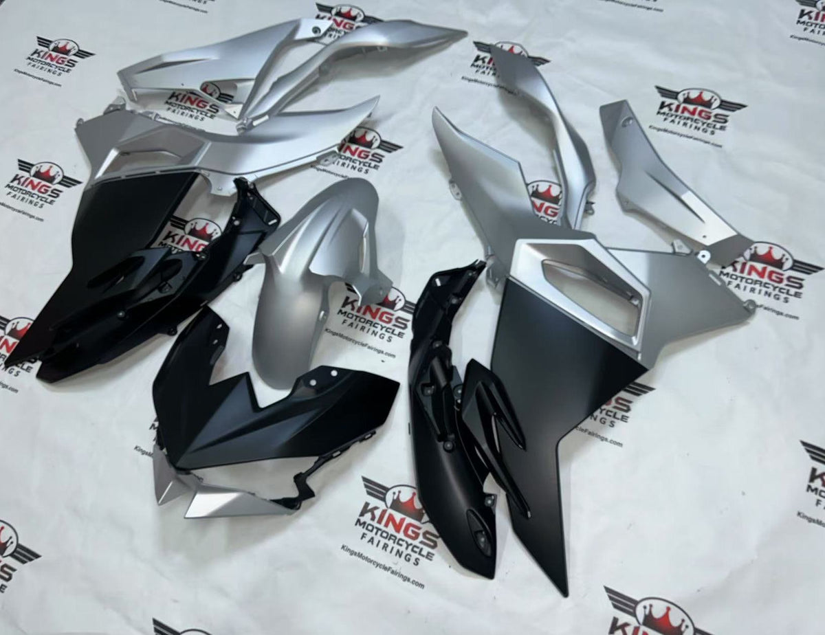 Fairing Set for Kawasaki Ninja 500 (2024-2025) Matte Black, Silver at KingsMotorcycleFairings.com