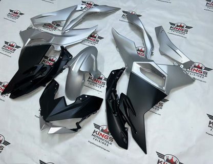Fairing Set for Kawasaki Ninja 500 (2024-2025) Matte Black, Silver at KingsMotorcycleFairings.com