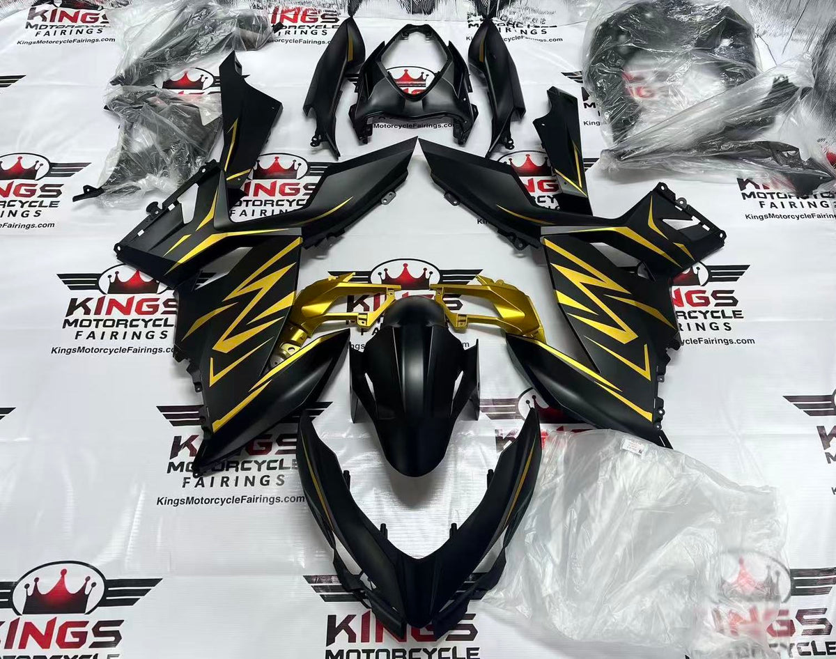 Fairing Kit for Kawasaki Ninja 400 (2018-2023) Matte Black, Gold at KingsMotorcycleFairings.com
