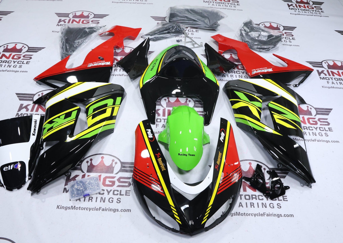 Fairing Kit for Kawasaki ZX10R (2006-2007) Black, Red, Green, Yellow at KingsMotorcycleFairings.com